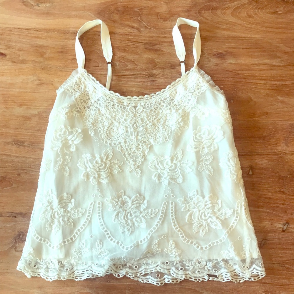 White Abercrombie & Fitch beaded tank